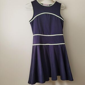 Navy Dress with White Trim